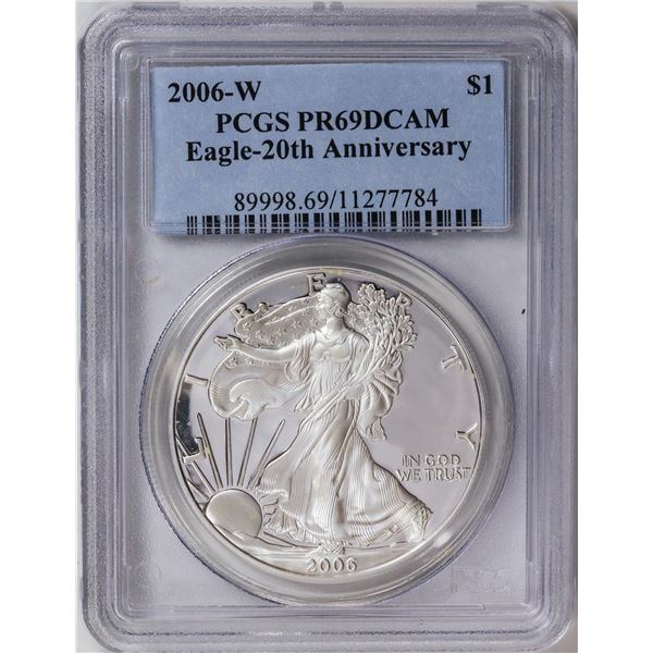 2006-W American Silver Eagle .999 Fine Silver Dollar Coin PCGS PR69DCAM