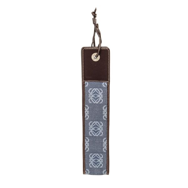 Loewe Blue Monogram Canvas Leather Long Mini Pouch