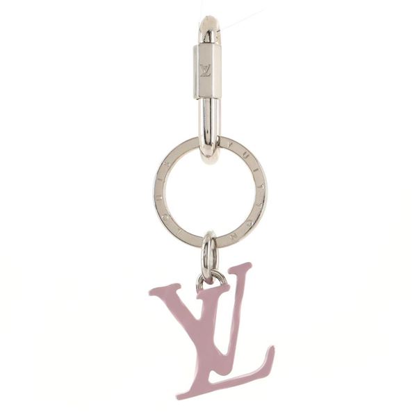 Louis Vuitton Purple Metal LV Shape Keychain