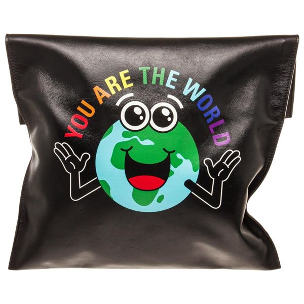 Balenciaga Black Leather Long Market Bag