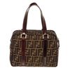 Image 1 : Fendi Brown Zucca Canvas Leather Handbag