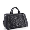 Image 1 : Prada Canapa Convertible Tote Rhinestone Embellished Denim Large