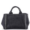 Image 2 : Prada Canapa Convertible Tote Rhinestone Embellished Denim Large