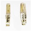 Image 3 : Vintage 14k Gold 0.32 ctw Round Single Cut Diamond Flower Huggie Hoop Earrings