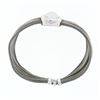 Image 5 : Estate 18k White Gold 6.5" Wide Scrunched Mesh Link Bracelet w/ 10mm Mabe Pearl