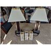 Image 1 : Modern "Nerval" Electric Lamps (2) & 3-Piece Decorative ceramic candles/candle holders