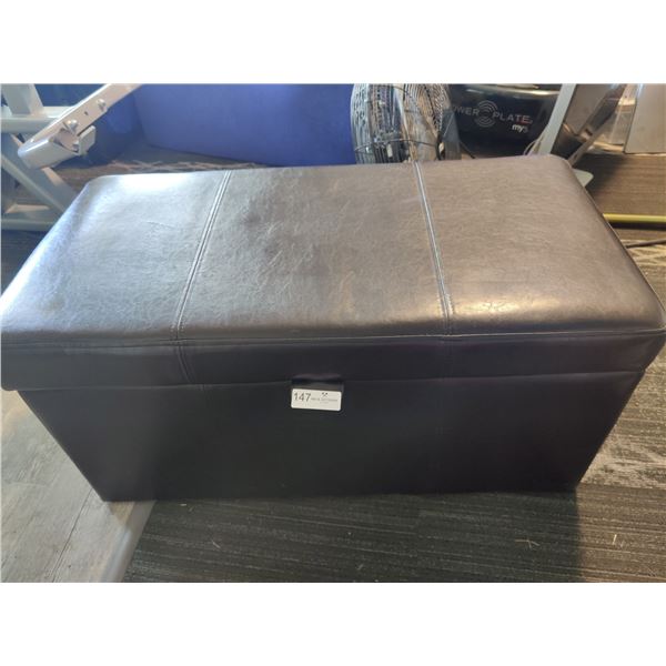 Leather Style Ottoman with Storage