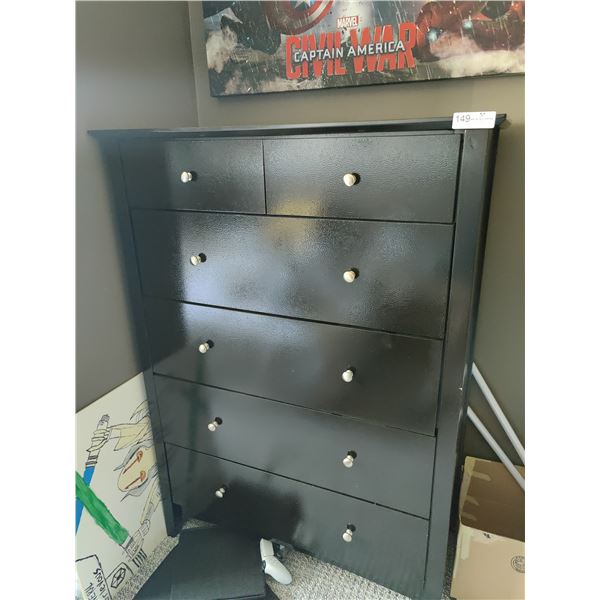 Black Wooden Highboy Dresser
