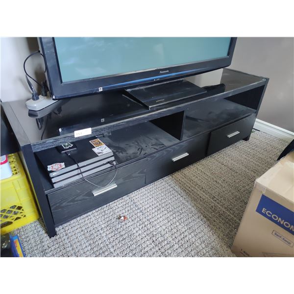 Wooden Glass Top TV Stand/Entertainment Unit *DOES NOT INCLUDE CONTENTS*