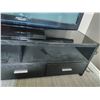 Image 2 : Wooden Glass Top TV Stand/Entertainment Unit *DOES NOT INCLUDE CONTENTS*