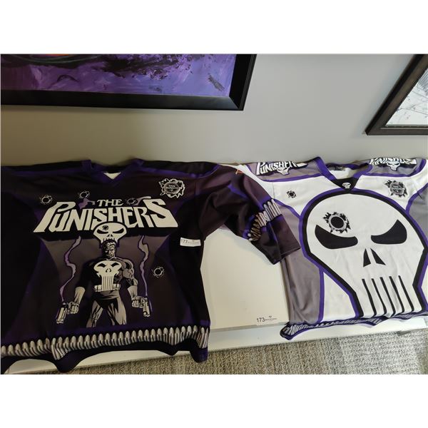 Set of Custom "Punishers" Hockey Jerseys Home/Away (12 of each)