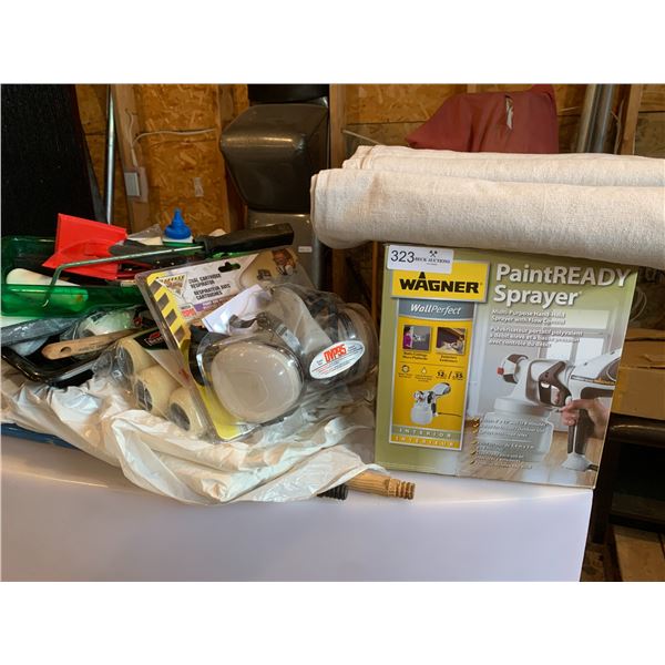 Paint Sprayer and Painting Supplies Lot