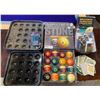 Image 2 : Pool Table Accessories Lot Cues Balls Clock Plus Much More