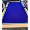 Image 2 : Dufferin Games Pool Table With Purple Felt Great Condition 8' Feet X 56" Wide X 32" Tall Maple Rails