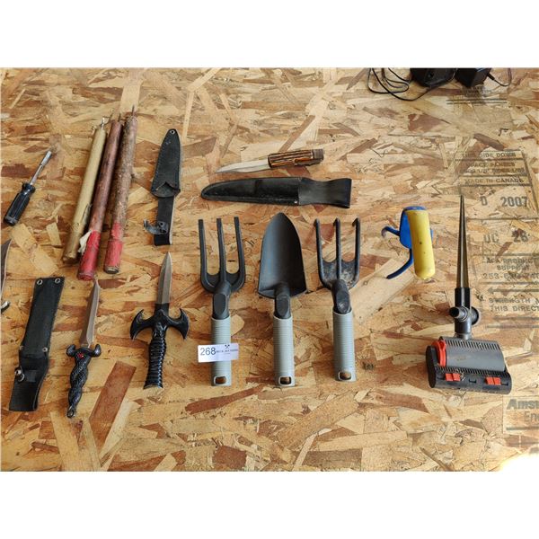 Assorted Knives and Small Gardening Tools