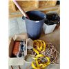 Image 1 : Garbage Bins, Fan, Car Batt, Heavy Duty Strap, Extension Cords, Large Spool of Plastic Twine & More