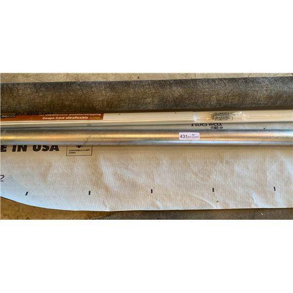Fiber Web Partial Roll Weather Stripping Kit Plus a Metal Pipe