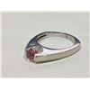 Image 2 : 10K White Gold Ring with Pink Gemstone