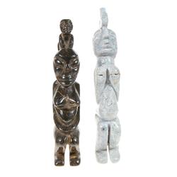 Pair of Carved Stone Chinese Pagan Statutes (CLB-065)