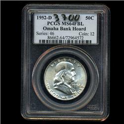 1952D Franklin Half FBL Choice Unc Graded (COI-3700)