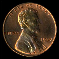 1950 Lincoln Cent GEM Graded MS69 RED (COI-4222)