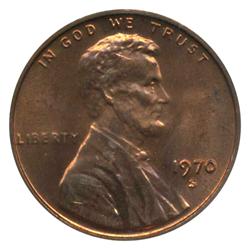 1970S SM DT Lincoln Cent GEM Graded MS67 RED (COI-4267)