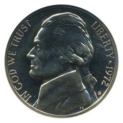 1972S Jefferson Nickel PROOF Graded PR68 DCAM (COI-4472)