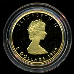1989 Canada $5 Gold Super Gem Proof (COI-782)