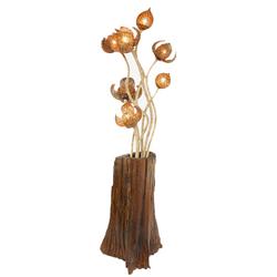 Hand Crafted Teak Stump & Coconut Lamp (DEC-280)