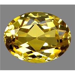 1.38ct Top AAA Oval Yellow Beryl Tanzania  VVS (GEM-9152)