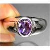 0.99ct Oval Cut Violet Amethyst White Gold Vermeil Ring Sz 7.5 (JEW-1237)