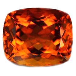 29.25ct  Extreme Reddish Orange Cushion Cut Citrine FLAWLESS (GEM-10404)