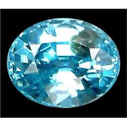 1.37ct Top AAA Oval Cut Blue Green Zircon VVS (GEM-10560)