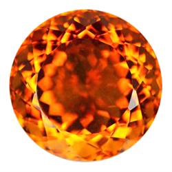 26.10ct Round Cut Natural AAA Orange Citrine FLAWLESS (GEM-10702)