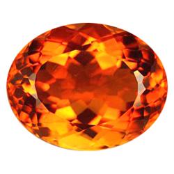 24.6ct Luxurious Oval Cut Reddish Orange Citrine Brazil FLAWLESS (GEM-10732)