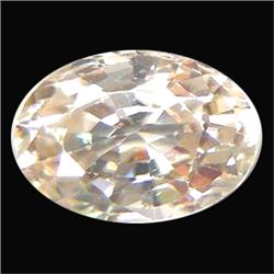 1.22ct  Full Fire Oval White Natural Zircon Cambodia VVS (GEM-10853)
