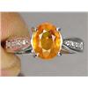 2.44ct Oval Cut Yellow Sapphire  White Gold Vermeil Ring Size 7.0 (JEW-1243)