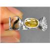 0.82ct Oval Cut Yellow Sapphire White Gold Vermeil Ring Size 7.0 (JEW-1245)