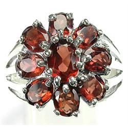 6ct Attractive Top Orange Mozambique Garnet 925 Silver Ring (JEW-1246)