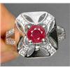 Image 1 : 1.08ct  Round Cut Red Ruby Ring  White Gold Vermeil Size 6.5 (JEW-1240)