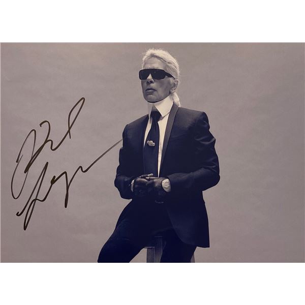 Autograph Signed Karl Lagerfeld Photo