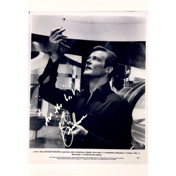 Roger Moore Autograph Signed James Bond 007 Photo