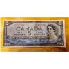Image 1 : 1954 Canadian five dollar bill with devil’s face