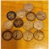Image 1 : Lot of 13 Silver Ten Cent Coins Of Various Years With Image of Queen Elizabeth II