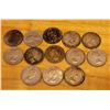 Image 1 : Lot of 13 Silver Ten Cent Coins Of Various Years With Image of Queen Elizabeth II