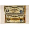 Image 1 : 2 US PHILIPPINES SHORT SNORTER ONE PESO BILLS
