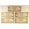 Image 1 : 5-SERIES 1944 PHILIPPINES 10 PESO EMERGENCY BILLS