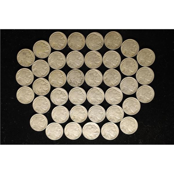 40 ASSORTED FULL DATE 1930'S BUFFALO NICKELS