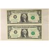 Image 1 : 2-2003-A $1 FRN'S LOW CONSECUTIVE SERIAL 'S UNC