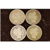 Image 1 : 1908-D, 1909, 1913 & 1915 SILVER BARBER DIMES